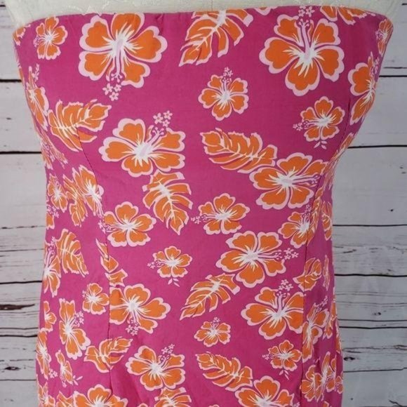 Rave City Tropical Pink Floral Print medium 90s Grunge Punk skater Emo Dress - Picture 3 of 8